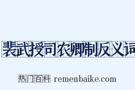 裴武授司农卿制反义词是什么意思的图片